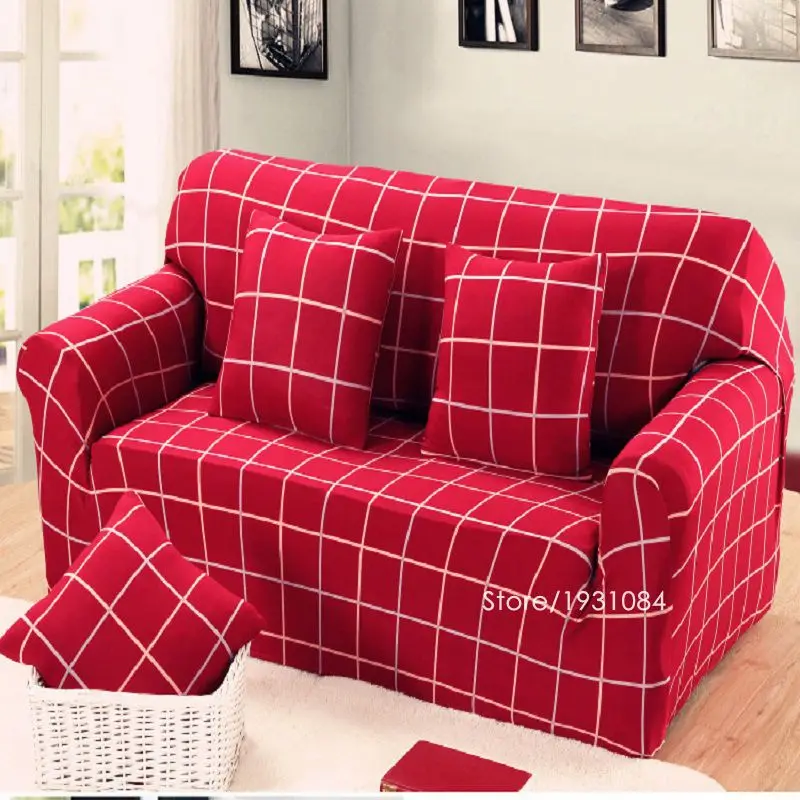 Современное красное тонкое Полноразмерное покрывало для дивана эластичное
