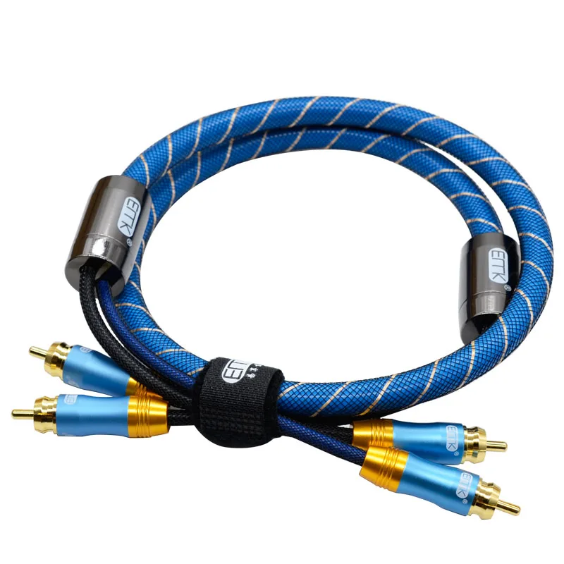Стереокабель EMK 2RCA коаксиальный аудиокабель с внешним диаметром 10 мм на штекер