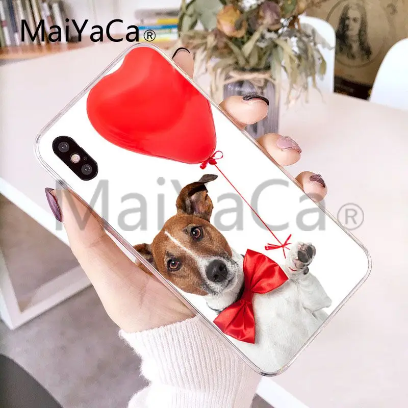 Мягкий ТПУ чехол MaiYaCa Jack Russell Terrier Dog для iphone X 8 8plus прозрачный и 7 7plus 6
