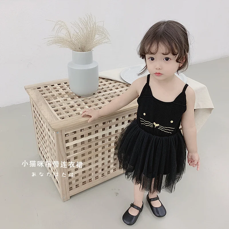 2019 Girls dress summer hot sale sweet Korean Edition sleeveless kids Newborn black party princess 1-5 years | Детская одежда и