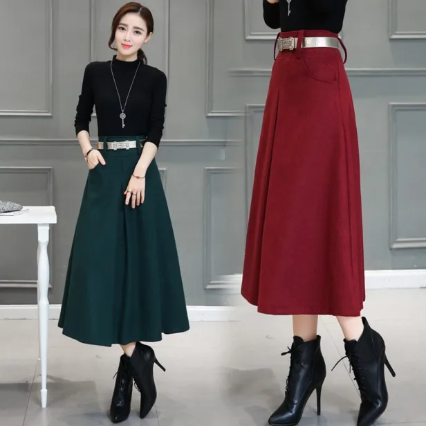 

Long winter and winter high-rise pendulum thick thick new skirt in the long paragraph skirt winter women