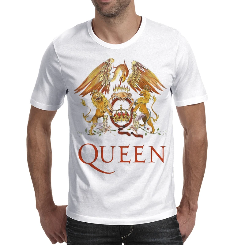 Rocksir 2017 огонь львы и орел Queen Корона Летняя мода прохладный человек футболка Лидер