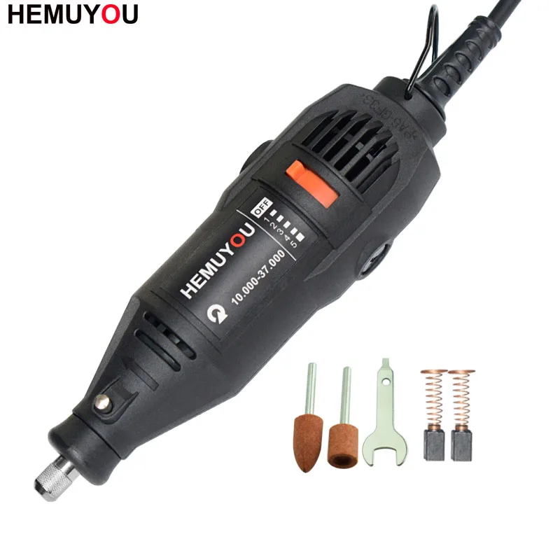 Черный Dremel Стиль 180 Вт гравировальная ручка электрическая дрель DIY электрическая дрель вращающийся инструмент шлифовальная машина Мини дрель Полировка гравировка - Цвет: Черный