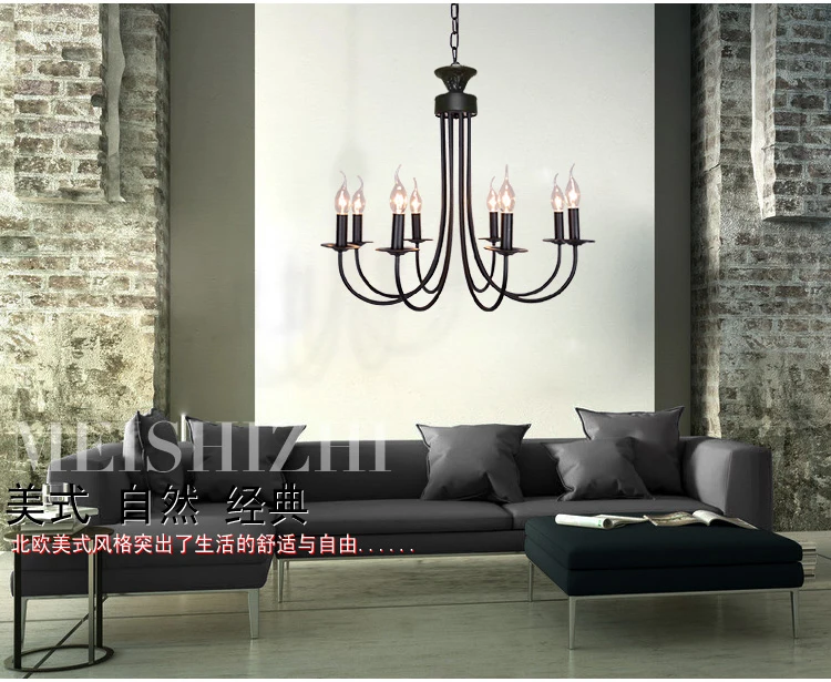 Креативные черные железные светильники с 3 5 6 головками светильник винтажные