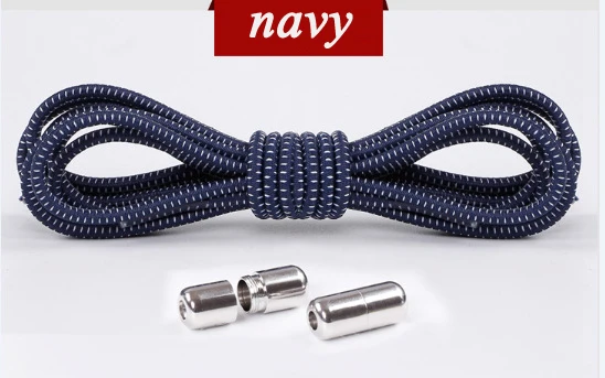 navy Новинка; шнурки для обуви; Мужская и женская обувь; кружевные кроссовки для детей и взрослых; фиксирующие шнурки; быстрые металлические шнурки; удобная обувь; креативные шнурки - Цвет: navy