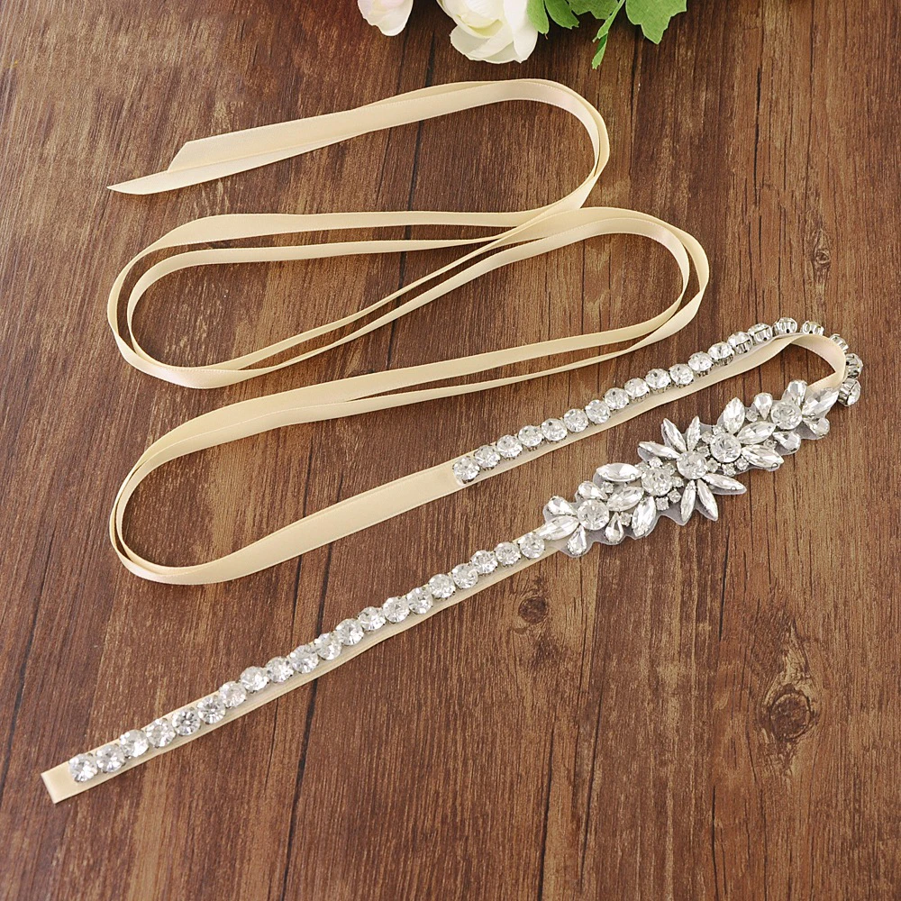 Модный женский свадебный Стразы с кристаллами пояс для невесты аксессуары