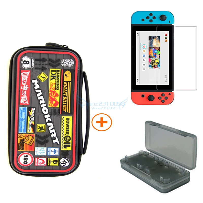3 in1 set card case Для Nintendo Switch чехол для переноски аксессуары сумка для хранения из твердого пластика EVA чехол для путешествий для консоли NS силиконовый Портативный сумка - Цвет: 3 in1 set card case