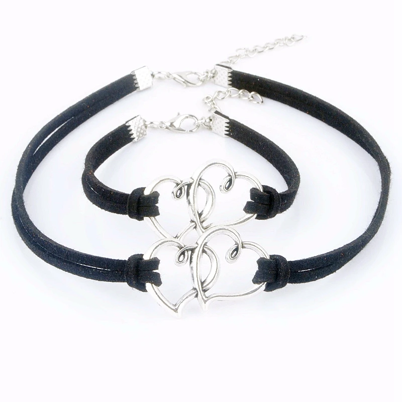 Женский комплект украшений из бархатной подвески и браслета XY160346 | Украшения