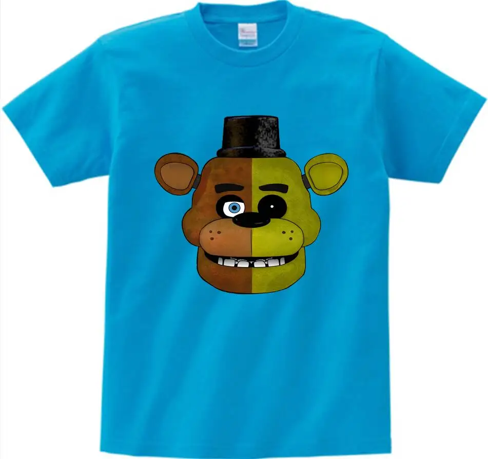 blue childreT-shirt Футболка для мальчиков летняя детская футболка с принтом «пять ночей с Фредди» FNAF Детская одежда Одежда для девочек с принтом «Фредди 2» Футболки с рисунками - Цвет: blue childreT-shirt