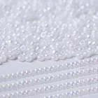 Стеклянные прозрачные бусины Миюки, Круглые, бежевые, 2 мм, 5 гпакет, сделано в Японии, около 500 штук, оптом