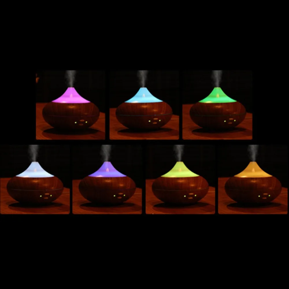 Air Humidifier Wood Diffuser 500ml Aroma Essential Oil Ultrasonic Grain 7 Colors Change LED Light Smart Aromatherapy Mist new | Дом и сад