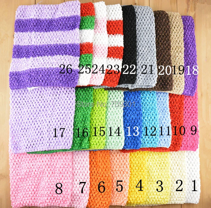 

30Pcs/Lot,9" Large Elastic Crochet Tutu Baby Headband,Fashion Crochet Elastic Hairband, DIY Crochet Headbands Accessories