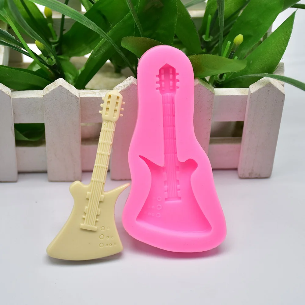 Музыкальная гитара формы DIY силиконовые помадные для украшения торта