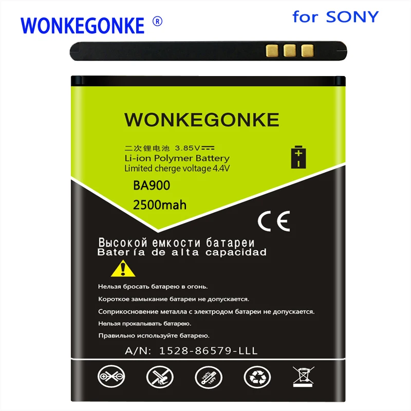 Аккумулятор WONKEGONKE 2500 мАч BA900 для Sony Ericsson TX LT29i / J ST26i L S36h C2104 C2105 | Мобильные телефоны