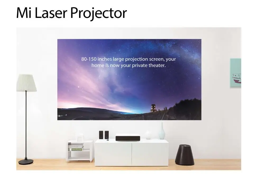 Лазерный Проекционный телевизор Xiaomi Mijia 150 дюймов 1080 Full HD 2,4G/5G Bluetooth 3D Поддержка 4K видео ТВ Android Dolby DTS