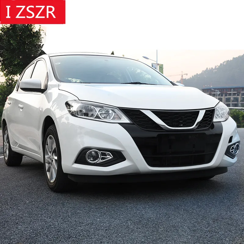 1 пара передние хромированные противотуманные светильник/рамка фар для Nissan Tiida 2016