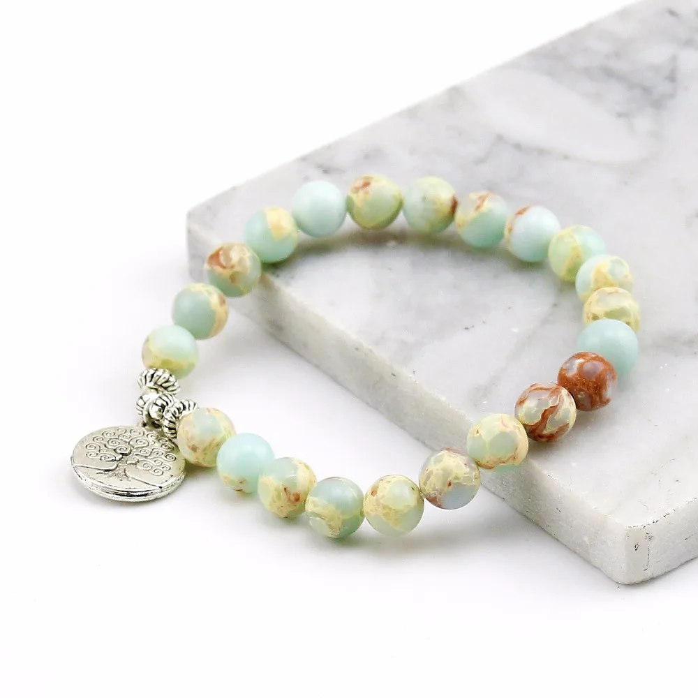 Новый дизайн высококачественных ювелирных изделий для йоги 8 мм синее море