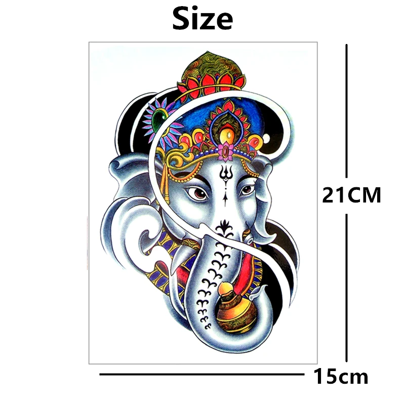 Белый слон Временные татуировки боди арт флэш наклейки 12*20 см водонепроницаемый