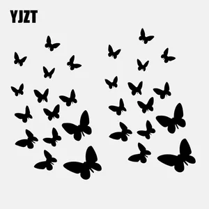YJZT, 16 см * 13 см, фотообои, виниловые художественные украшения, маленькие автомобильные наклейки-бабочки, черныесеребряные Фотообои