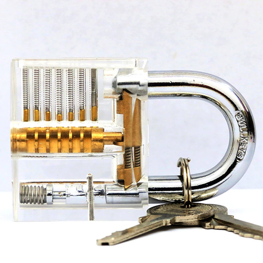 Transparent Pick Cutaway Practice Padlock Lock With Broken Key Removing Hooks Extractor Set Locksmith Tool | Обустройство дома