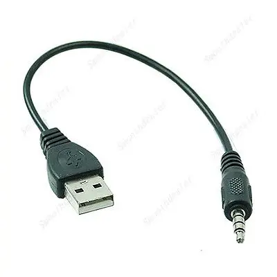 1 шт. USB штекер 3 5 мм аудио стерео разъем для наушников кабель MP3 MP4 черный |