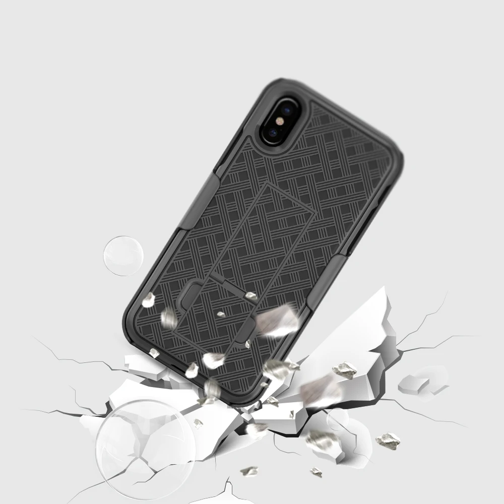 2 шт. спортивный жесткий чехол для защиты iPhone X 3 в одном Поворотный зажимом пояса
