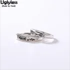 Uglyless 1 пара = 2 шт сердце Beats влюбленные кольца тайское серебро Простая любовь Открытые Кольца для мужчин женщин Твердые стерлингового серебра 925 ювелирные изделия