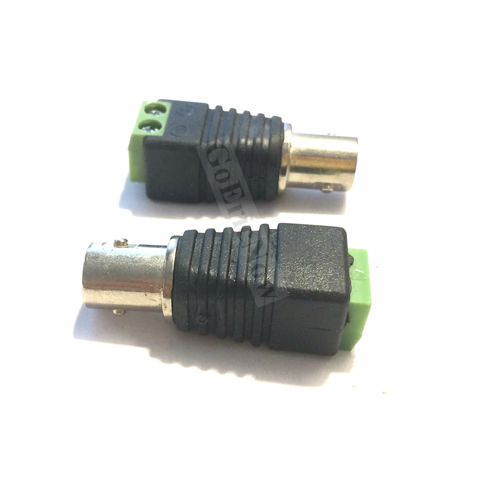 2 pcs RF Coaxial BNC Female to AV Screw Camera CCTV Video Balum Terminal Connector Plug | Connectors