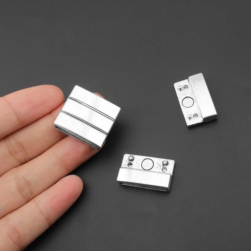

3 компл./лот серебро Цвет 20x2.5mm сильные магнитные замочки для 10 мм 20 мм плоский кожаный браслет застежка ювелирных изделий Аксессуары