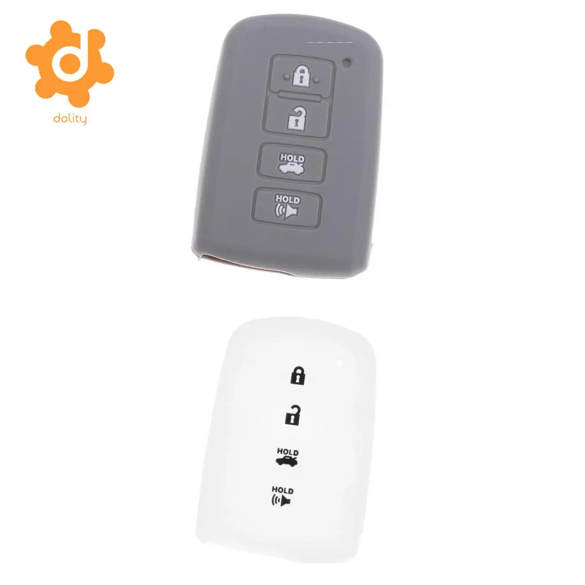 2X Силиконовый чехол для автомобильного ключа Toyota RAV 4 Clear + серый|car key case cover|fob