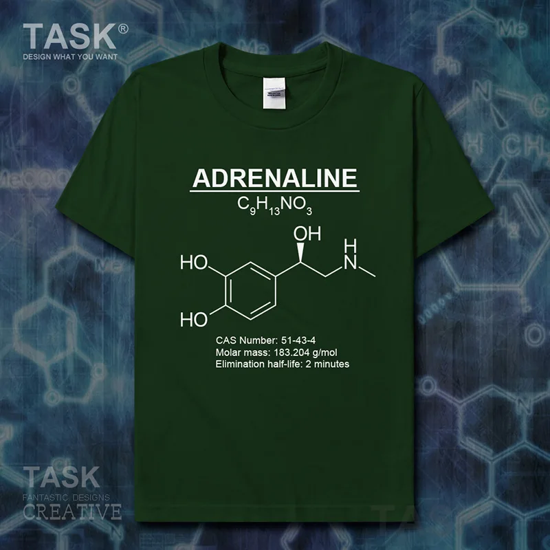 Мужская футболка с коротким рукавом Adrenaline молекулярной формулой летняя