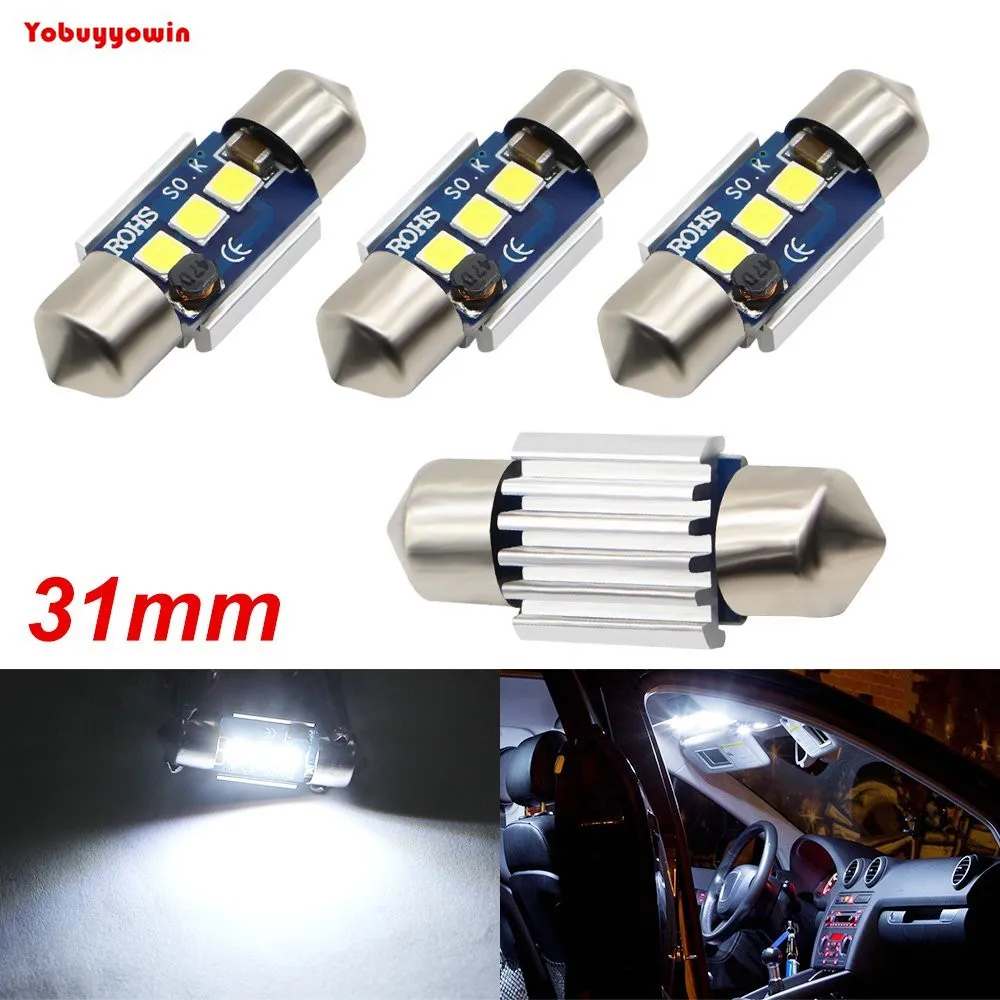 

4x Canbus No Error 31 mm Festoon 3030 Chips 3SMD C5W Dome Map Trunk Car LED Reading Light Bulbs Super White Error Free