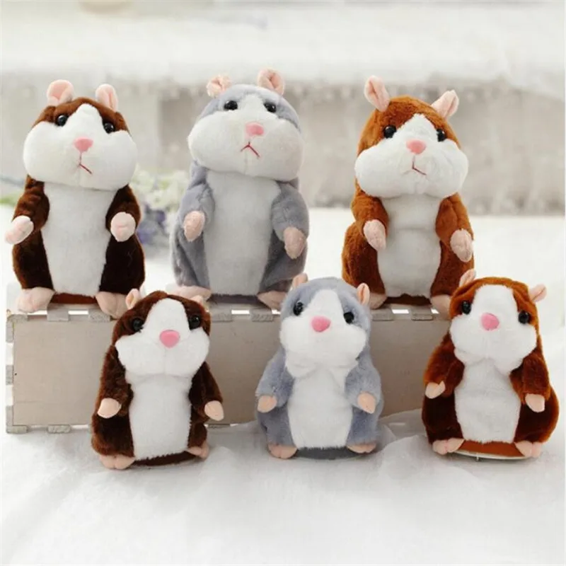 

Dropshipping 15cm/18cm Lovely Talking Hamster Speak Talk Sound Record Repeat Stuffed Plush Animal Kawaii Hamster Toys Christmas