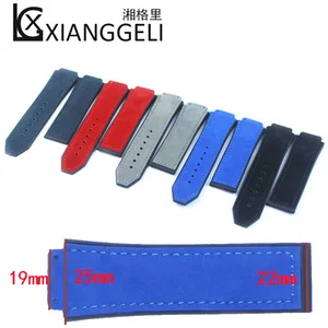 Матовый Мужской кожаный ремешок для Hublot серии Big Bang, рельефный резиновый ремешок 25 мм х 19 мм, аксессуары для часов