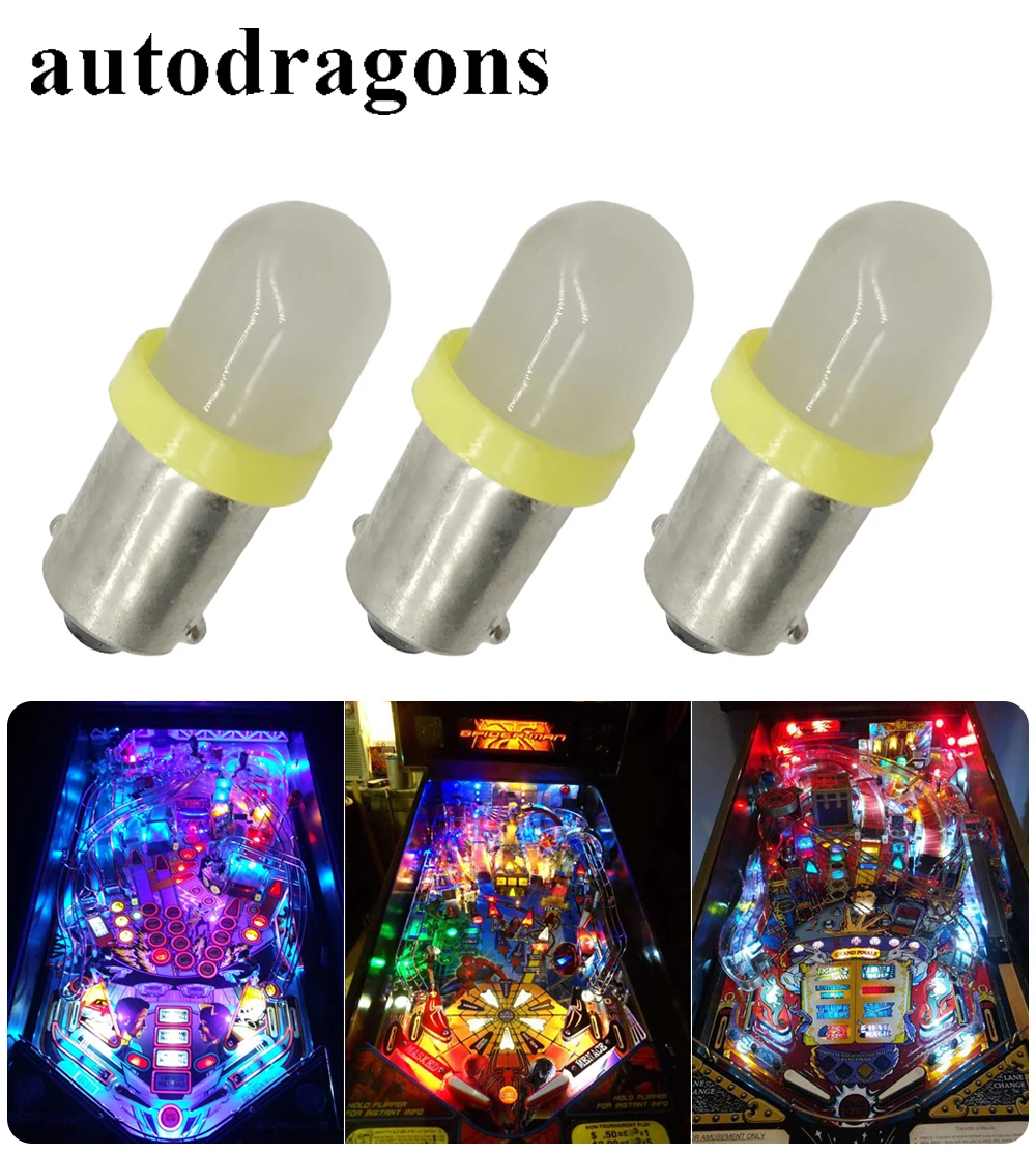 Autodragons 500 шт. без мерцания пинбол 6 3 в LED светодиодные лампы Мороз замена #44 #47 ba9s