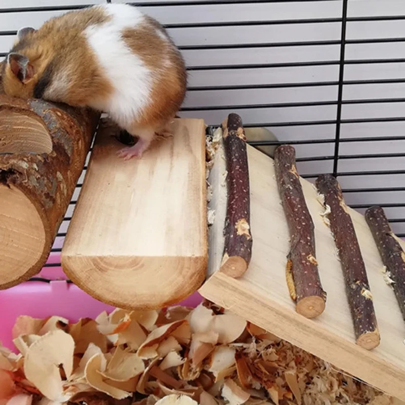 3 шт./компл. деревянный набор для хомяка рама скалолазания платформа миска еды