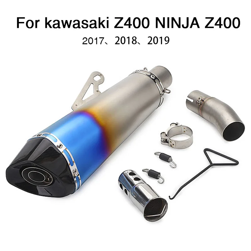 

Universal 51mm Motorcycle Exhaust middle pipe for Kawasaki Ninja400 Ninja 400 Z400 2017 2018 2019 Mid link pipe Slip-On