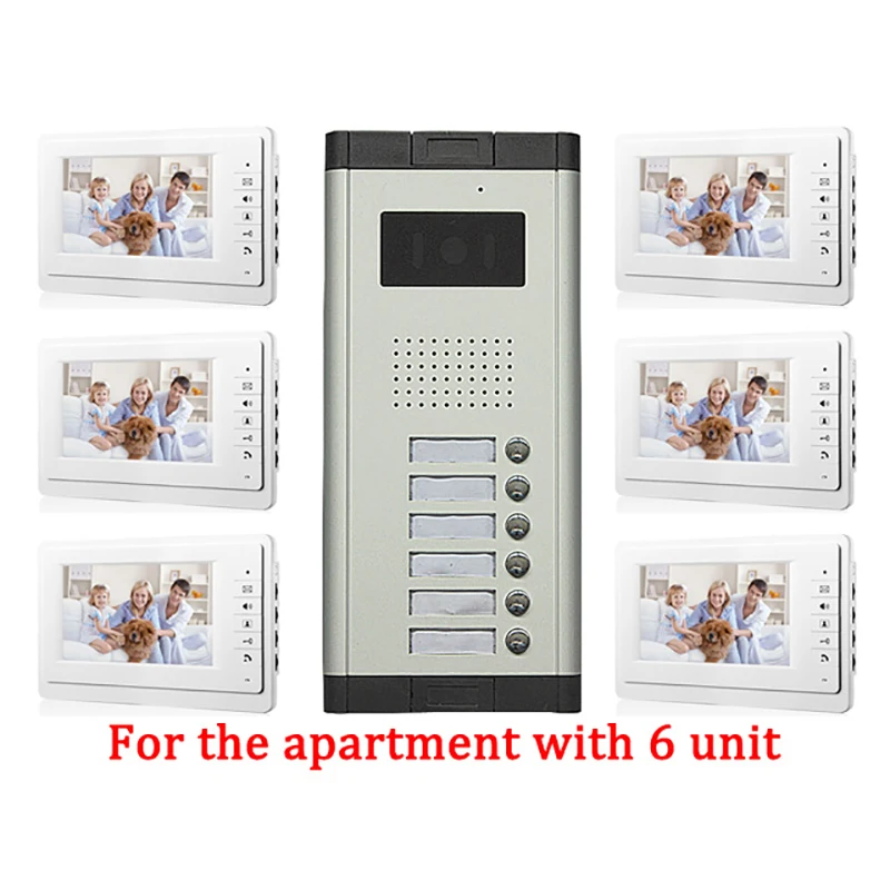 6 единиц дверной звонок видеодомофон для квартиры домофон система входа 7 &quot ЖК