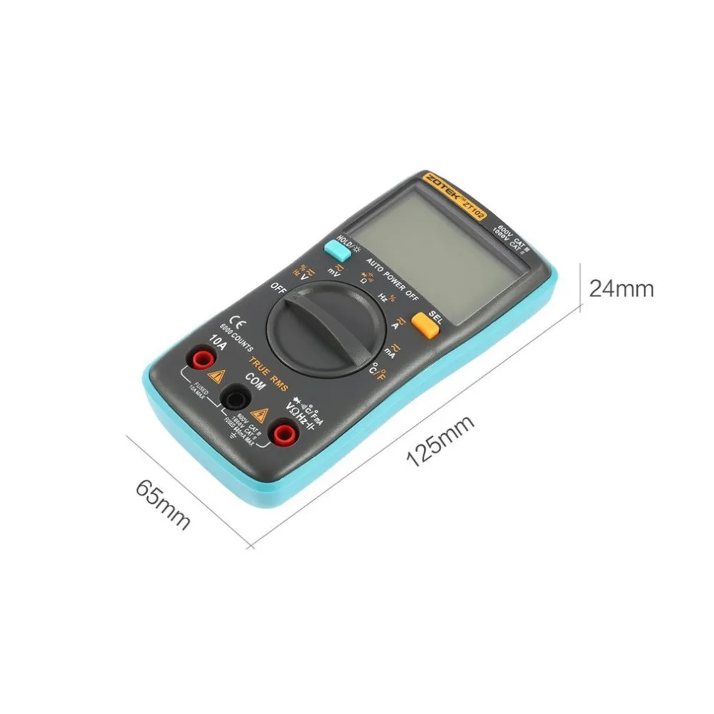 ZOTEK ZT102 мини 6000 отсчетов Автоматический диапазон цифровой мультиметр AC/DC тестер