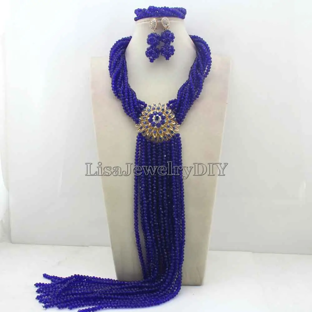 

Nigerian Wedding African Beads Jewelry Set African Costume Jewelry Sets Beads Free Shipping HD6719