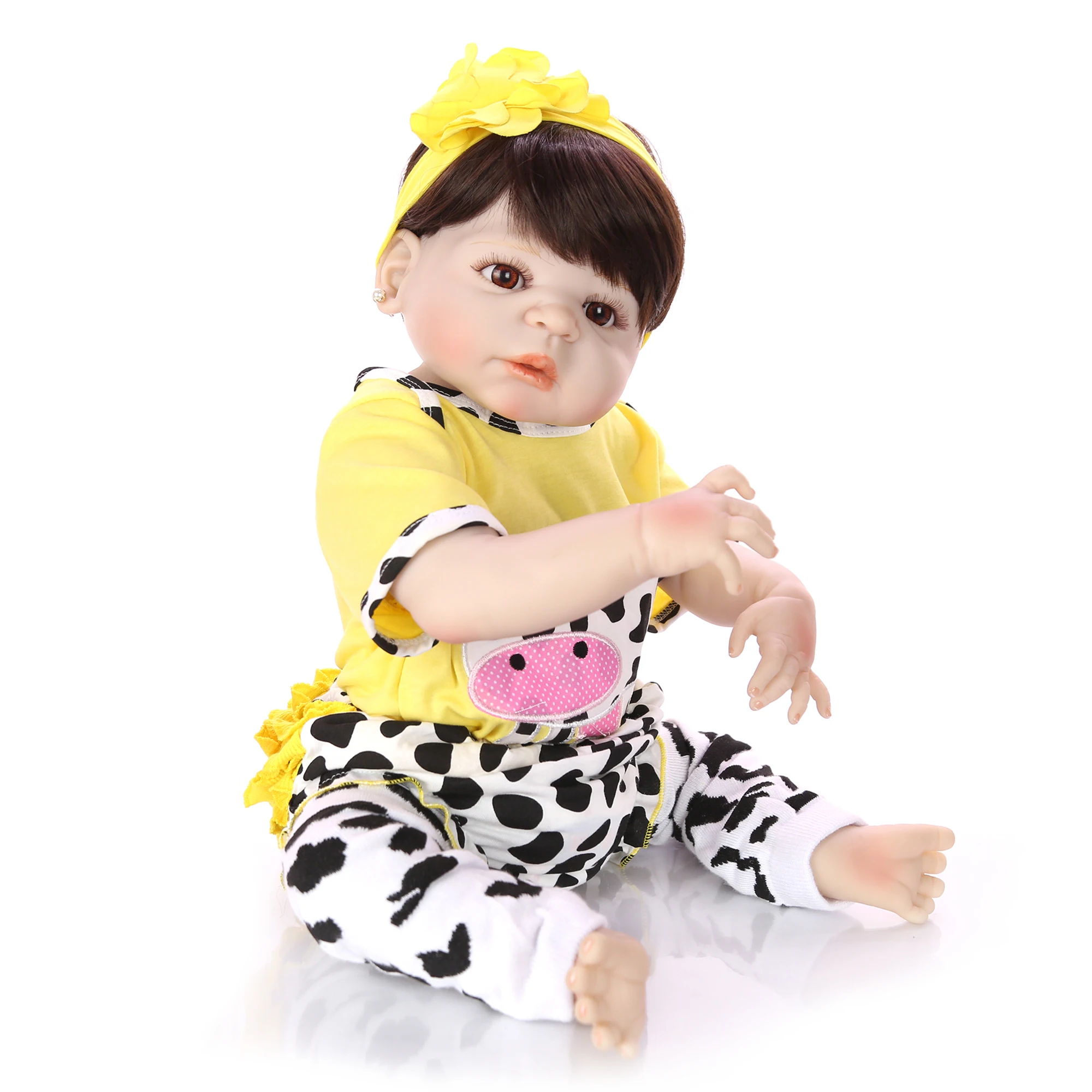 Коллекционные куклы Reborn Baby 23 ''57 см, полностью виниловые куклы, так по-настоящему как девочка, живая кукла в Бразилии, игрушки для малышей, bebe, подарки на день рождения