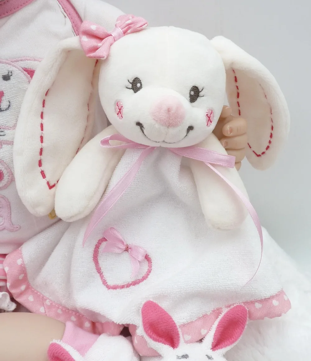 Куклы для маленьких девочек 22 &quotсиликоновые куклы Reborn pink rabbit одежда плюшевая