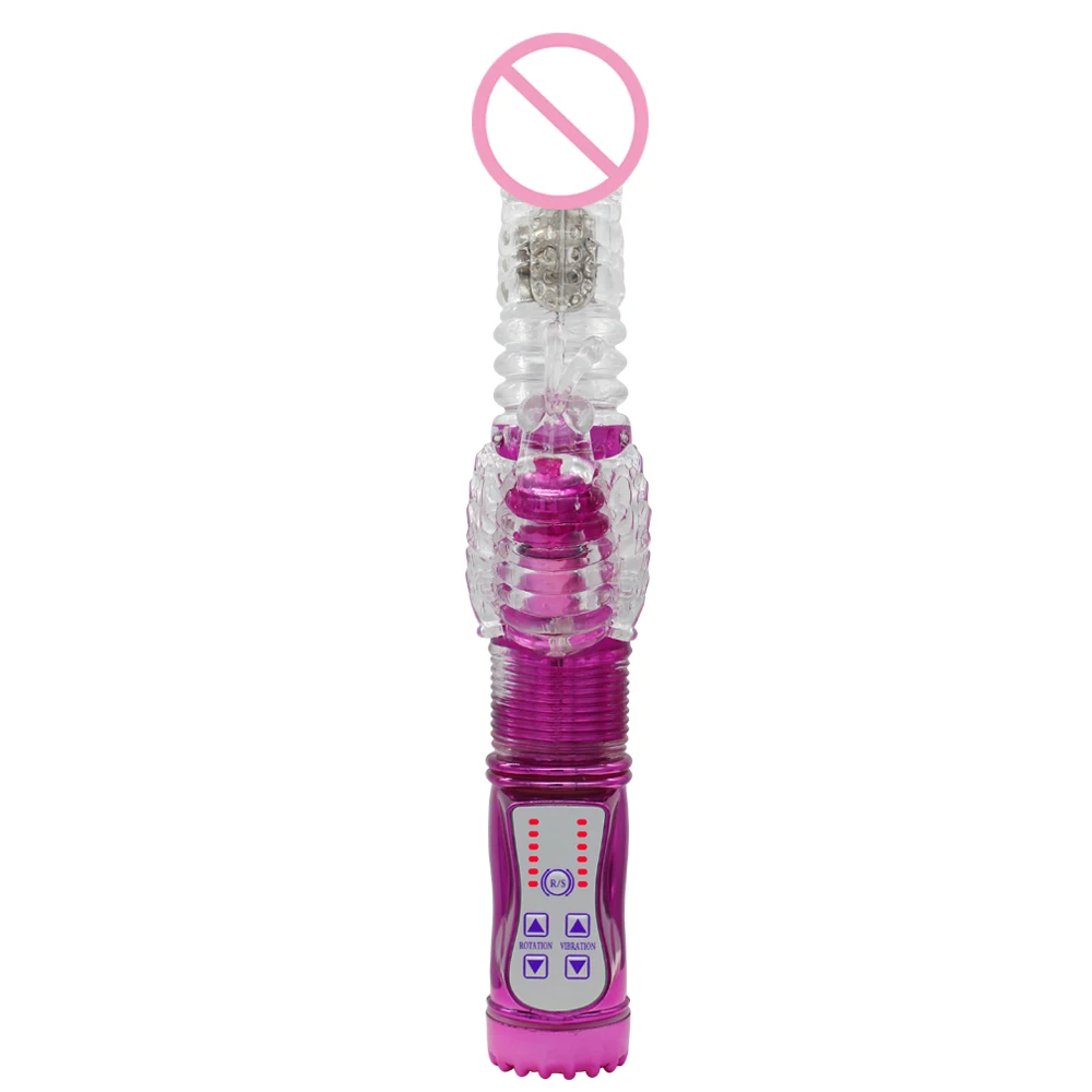 USB зарядка G Spot вибратор Телескопический вращающийся шарик стержни 16 частотный
