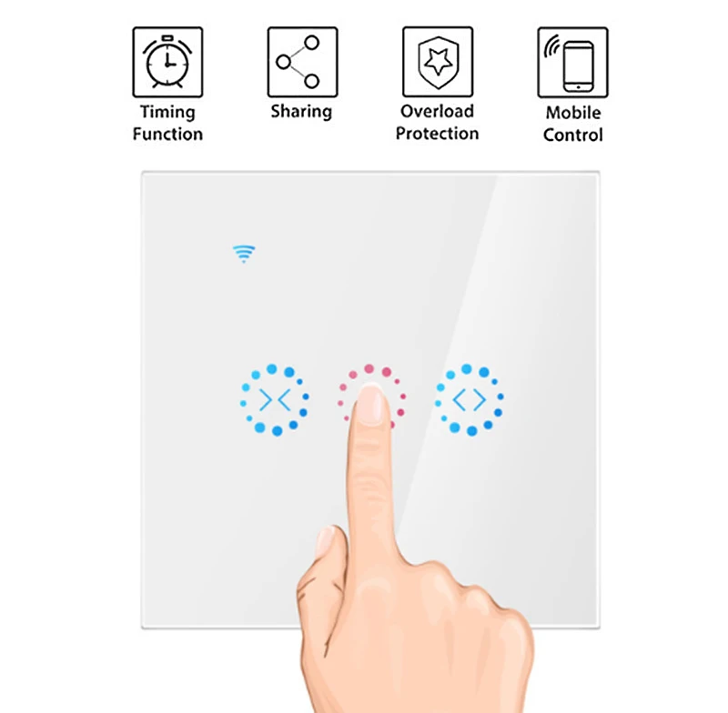 Smart Home WiFi Electric Touch Blinds Curtain Ewelink Switch Voice Control by Alexa Echo for Mechanical Limit Motor | Обустройство