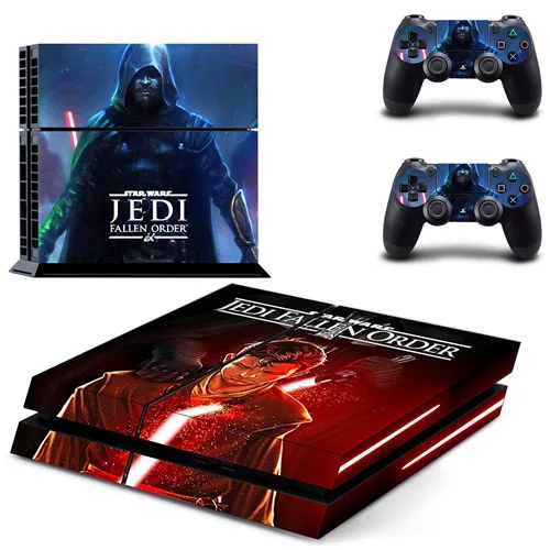 Наклейка для PS4 Стикеры наклейка для Игровые приставки 4 консоли и 2 контроллера Скины PS4 Стикеры винил-Звездные войны джедая Fallen заказ - Цвет: GYTM2558