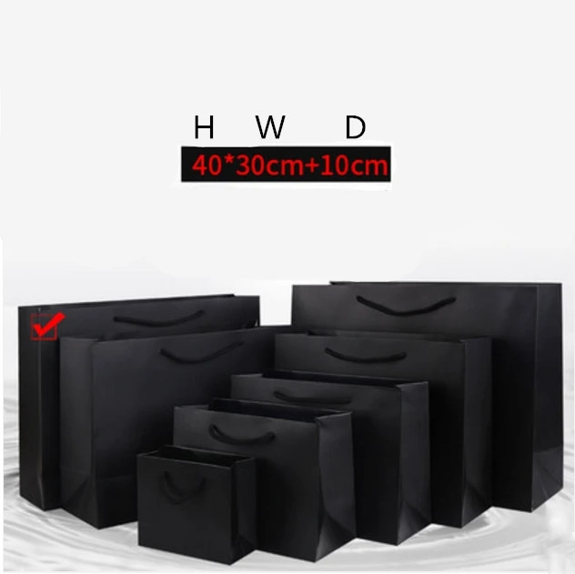 40x30x10cm 50X опциональный изготовленный на заказ логотип напечатанный толстый шершавый белый бумажный пакет 250 граммов картонные бумажные хозяйственные сумки с веревкой - Цвет: 40x30x10cm