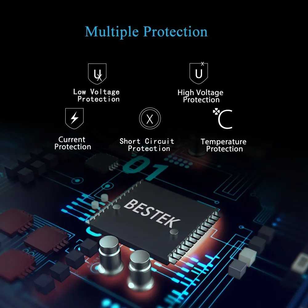 BESTEK 300 Вт автомобиля мощность преобразователь DC 12 В в к AC 220 инвертор 5 4.2A Dual USB