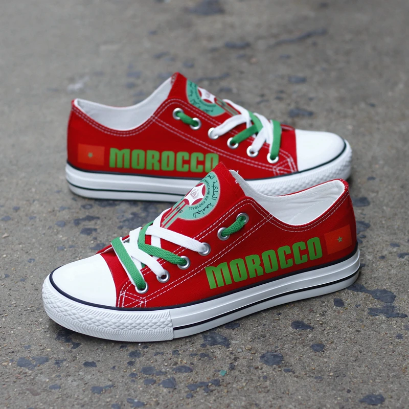 Moroccans National Flag Printed Lace-up Canvas Shoes Custom Morocco Women Flats Platform Espadrilles Zapatos Deportiva | Обувь
