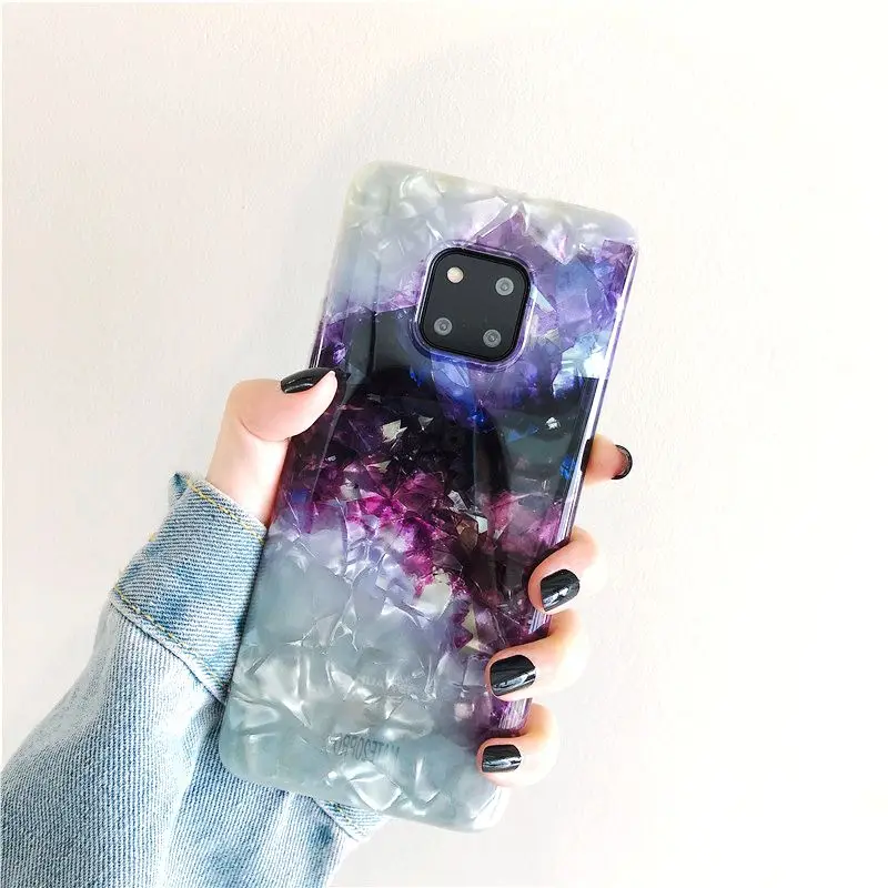 Чехол для телефона Meachy с градиентным кристаллом и раковиной Huawei P30 P20 Pro Mate 20 Honor 10