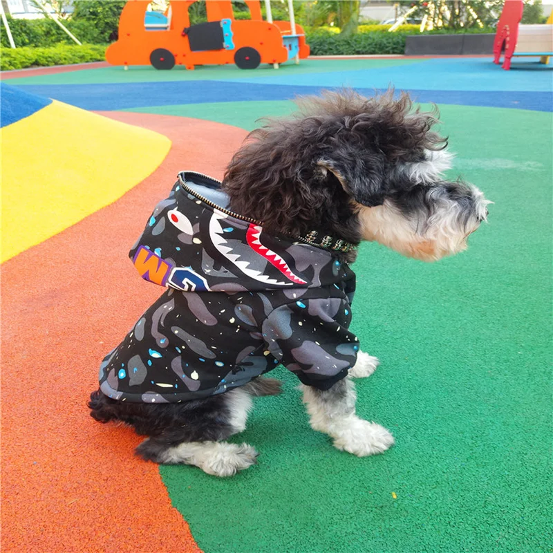 Новый Одежда с принтом в виде собак Осенне зимняя обувь Камуфляж молния Pet прилив
